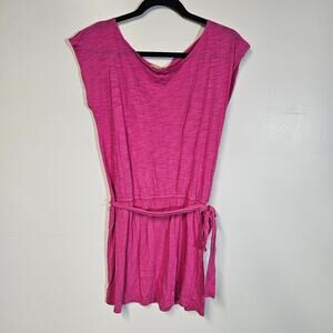 Y2K Capellis Women Short Sleeve Belted Tunic Size Medium Pink Beachy Boho Preppy
